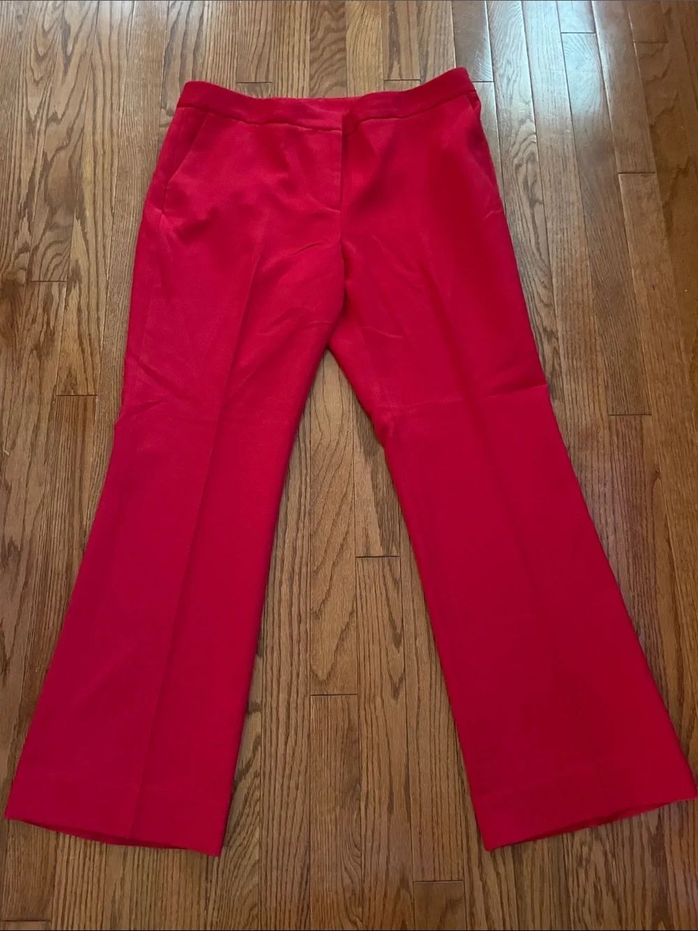 Anne Klein Red Flared Leg Trousers Women’s Sz 14
